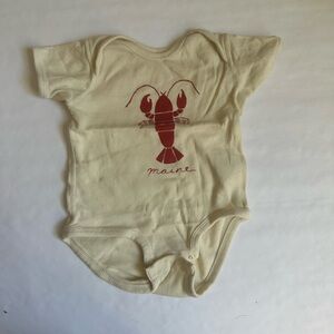 Cream Lobster Print Kids One Piece